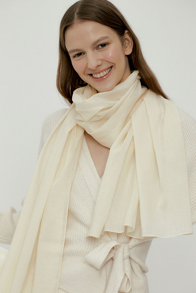 adela cotton scarf - ivory