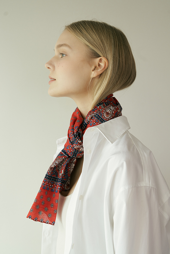 happy paisley cottton scarf - red