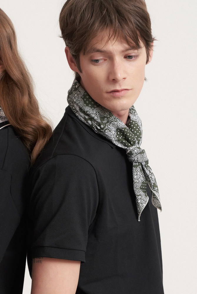 classic paisley cotton scarf - khaki