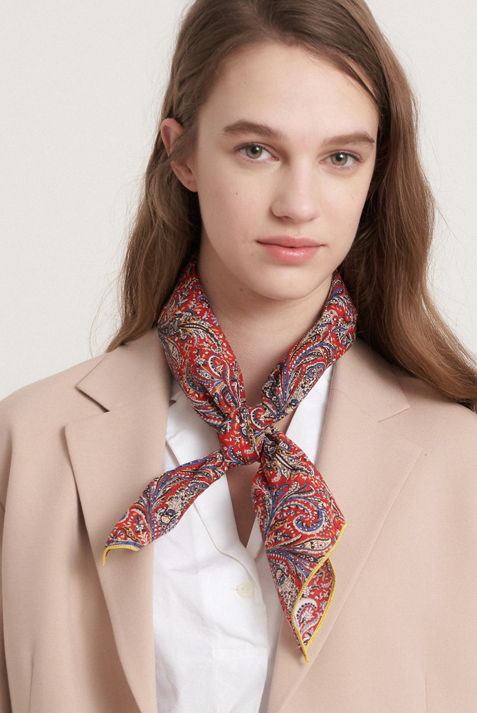 Festival paisley cotton scarf - red