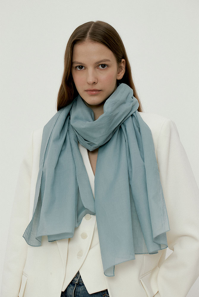 adela cotton scarf - blue