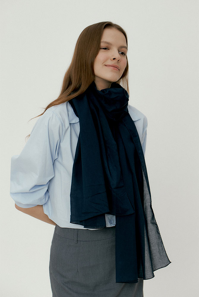 adela cotton scarf - navy